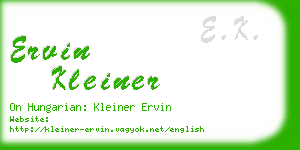 ervin kleiner business card